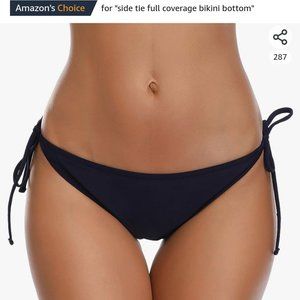 NWT black side tie bikini bottoms
